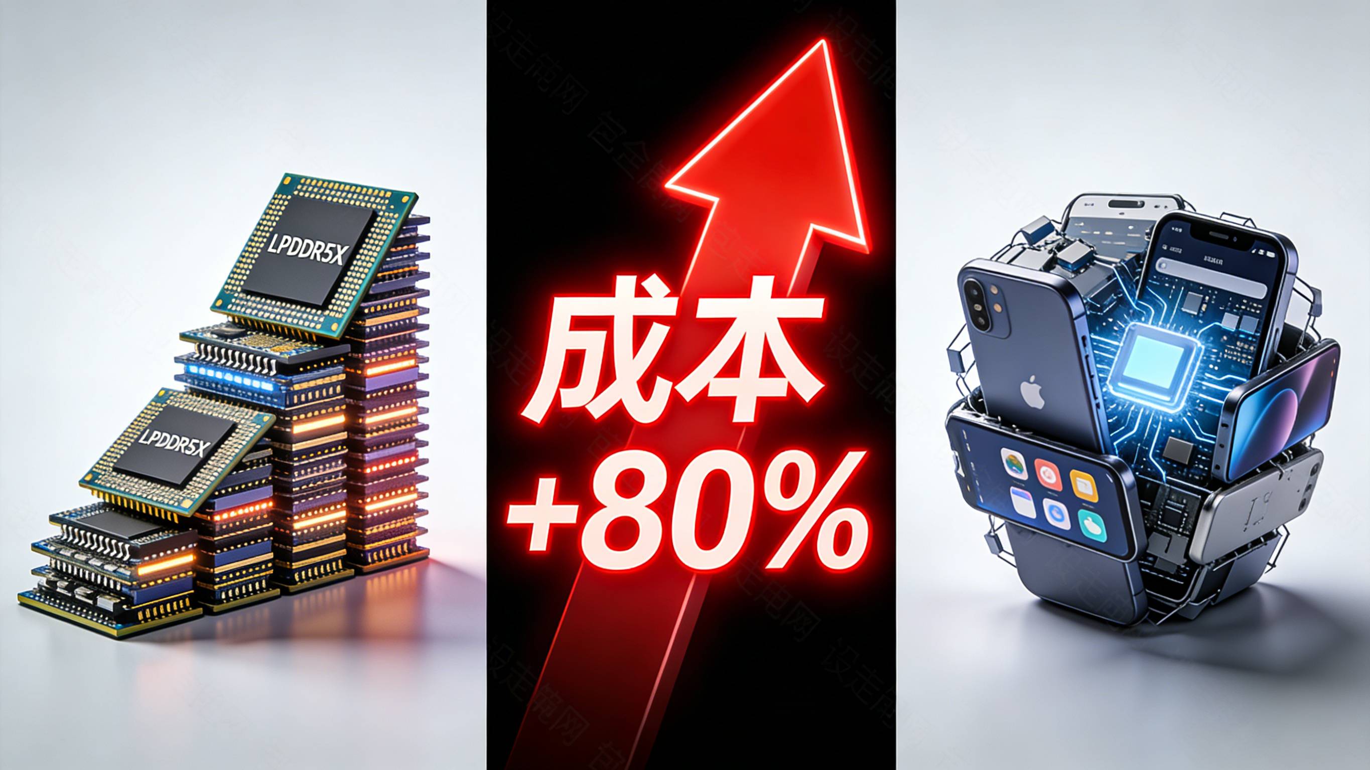 存储芯片成本上涨引发的智能手机集体调价趋势示意图