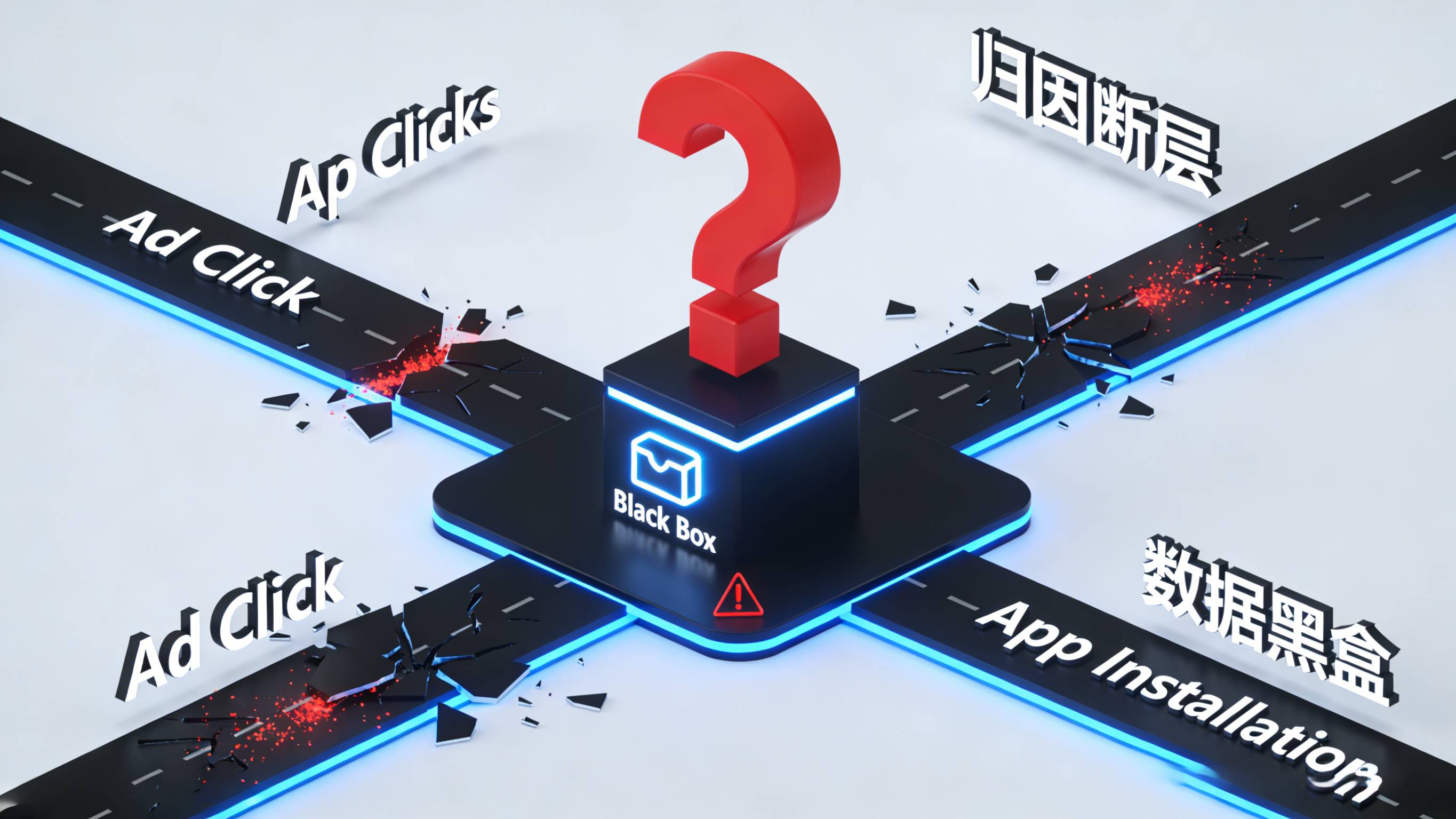 App买量转化路径中的归因断层与自然量劫持痛点图解