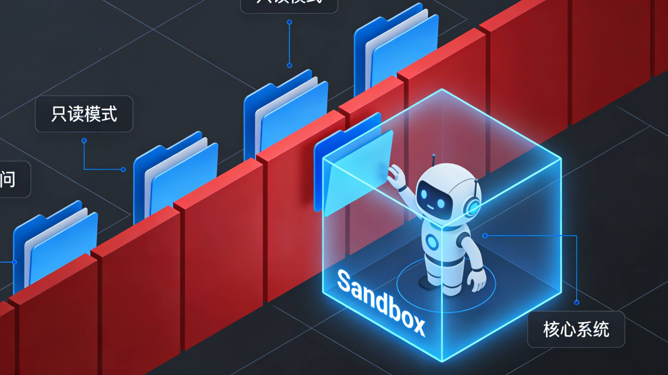 智能体部署权限隔离与文件系统访问控制沙箱示意图