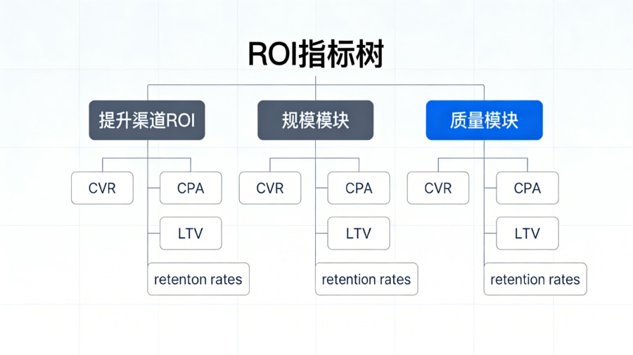 从规模效率质量三个维度拆解App渠道ROI的归因指标树