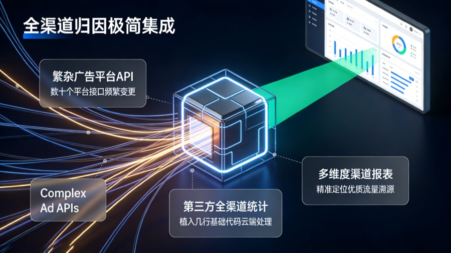 独立开发者告别复杂API对接直接引入第三方全渠道统计SDK极简集成架构