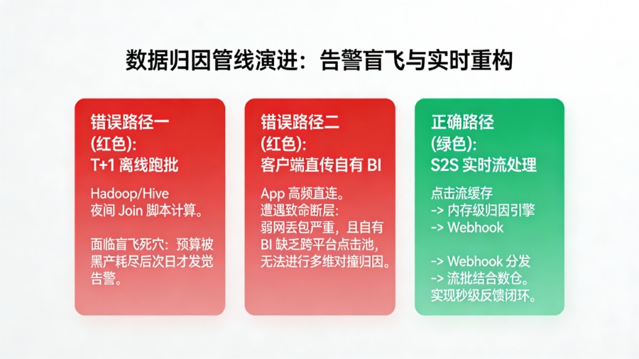 App安装归因管线演进:T+1离线跑批与客户端直连的断层对比