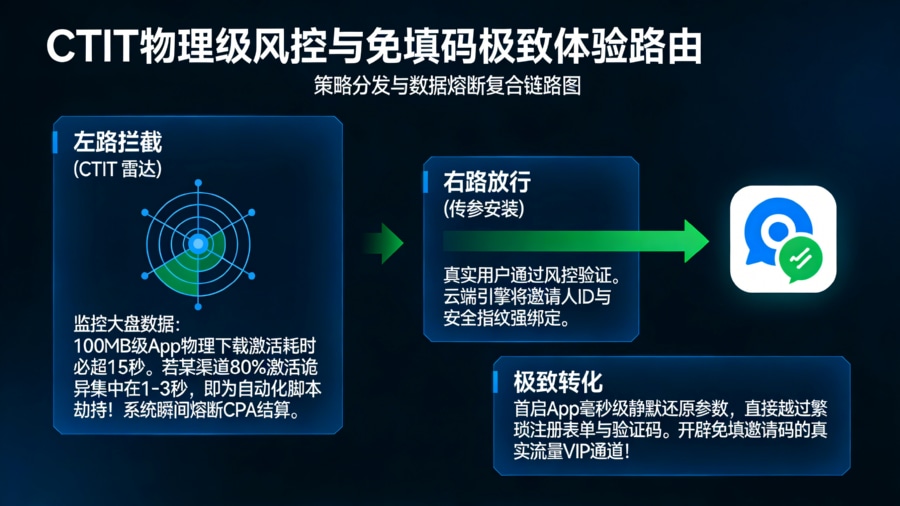 CTIT点击至激活时间物理级风控熔断与 App 传参安装真实流量免填码体验闭环