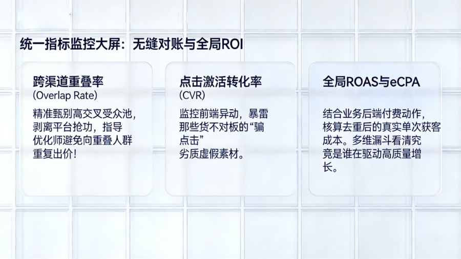 跨端多维指标漏斗与全局 ROAS 广告效果监控大屏
