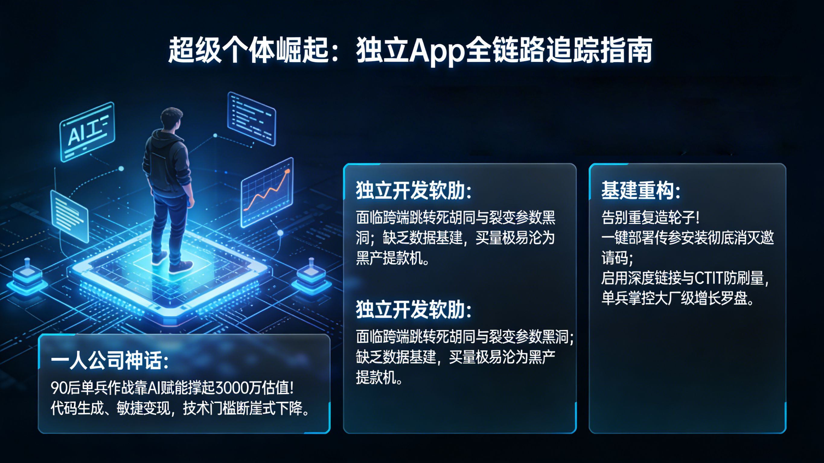 一人公司超级个体崛起与独立 App 开发者拉新防刷量归因重构全景图
