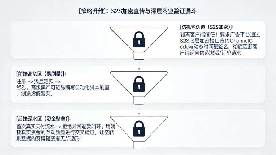 对抗高级黑客抓包伪造：S2S 强加密直传与涉及资金消耗的深层商业事件交叉对账漏斗