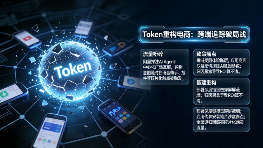 阿里围绕 Token 重构电商引发流量极度碎片化，App 依靠底层归因技术实现跨端追踪全景图