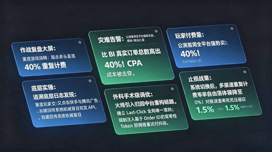 重度游戏 App 解决联运与买量归因冲突排障复盘看板