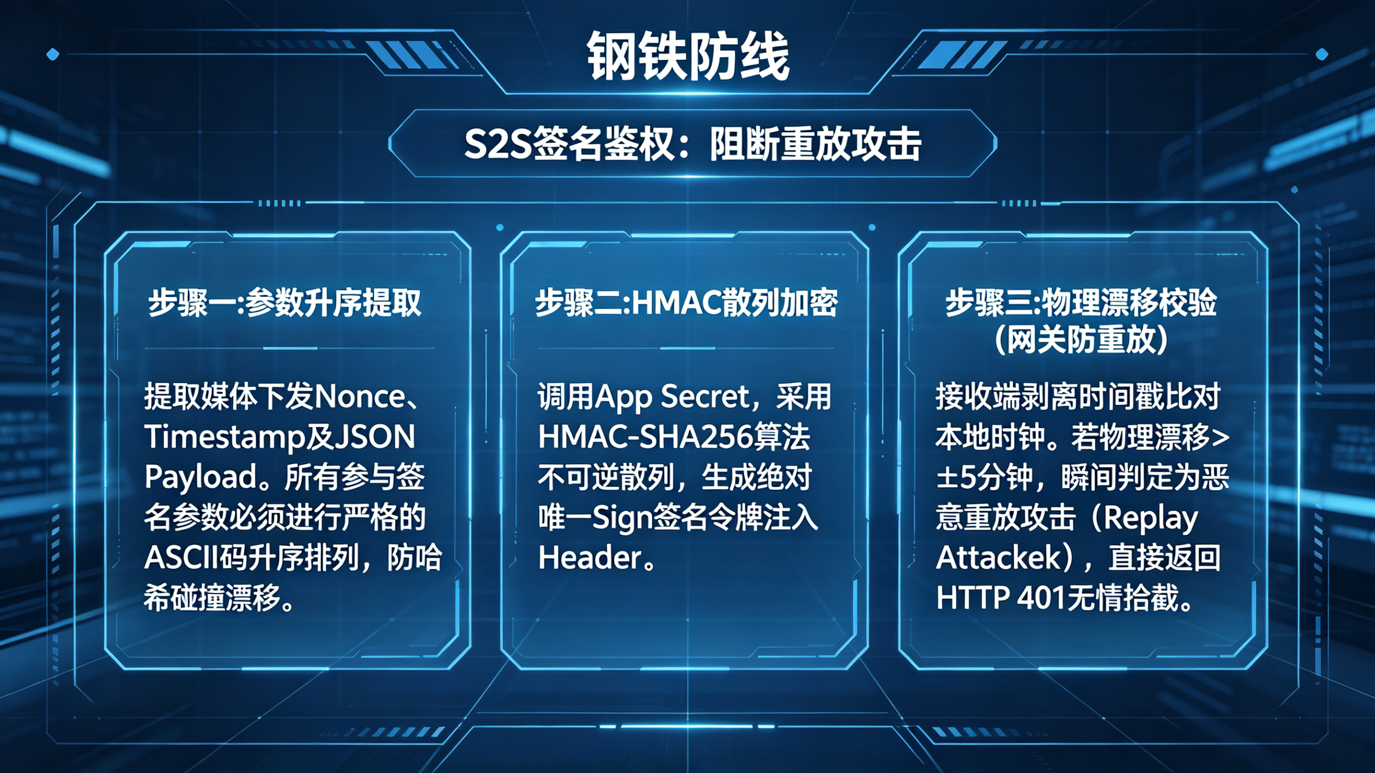 基于 HMAC-SHA256 与时间戳物理漂移校验的钢铁防线