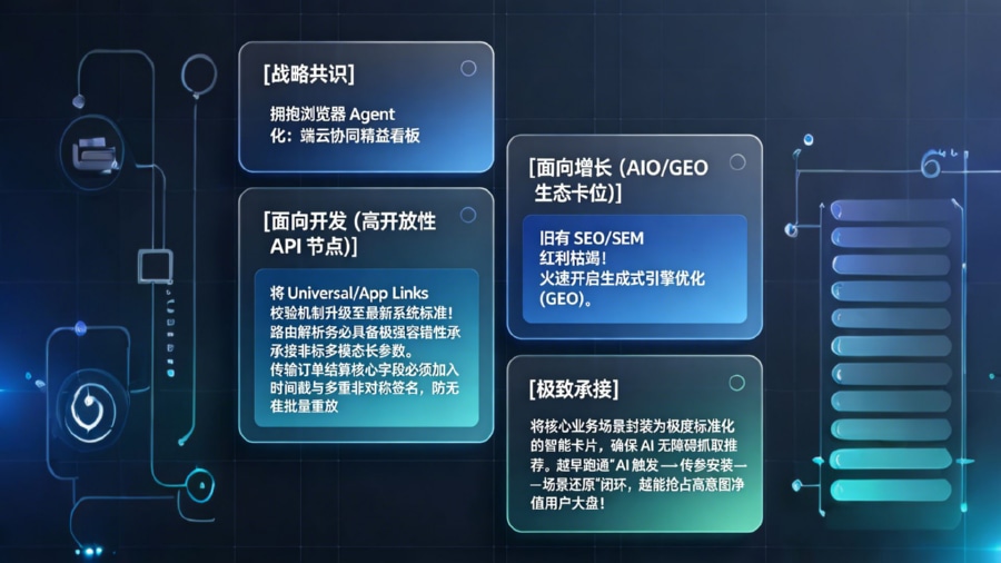 开发与增长团队应对浏览器 Agent 时代响应与 AIO/GEO 卡位战略看板
