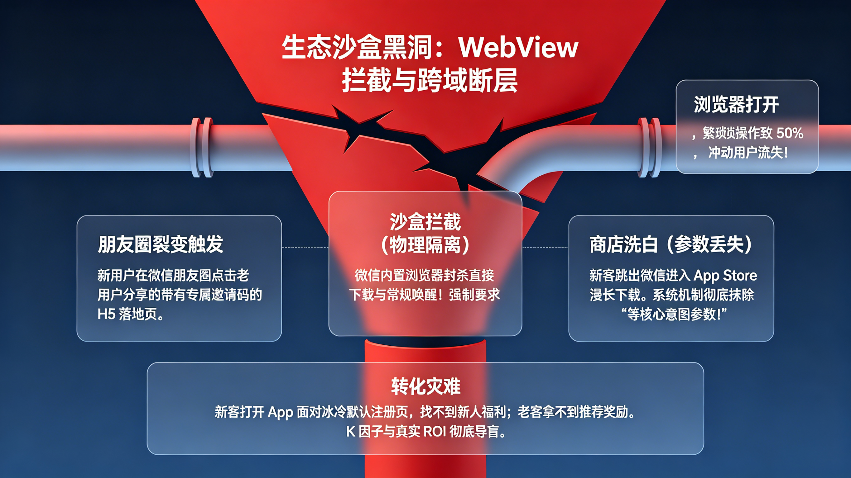 超级 App 生态沙盒与跨域跳转漏斗断层模型