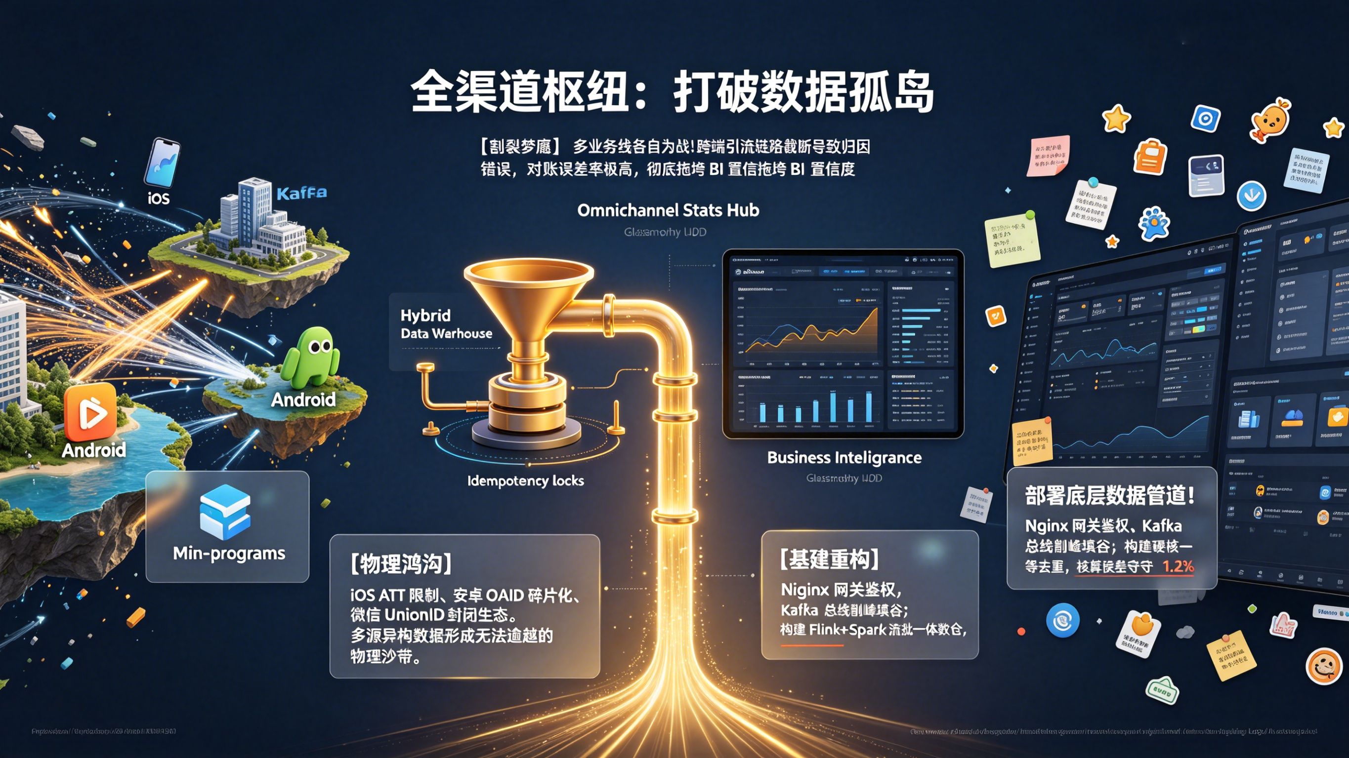 全渠道统计平台搭建与底层数据管道构建全景图