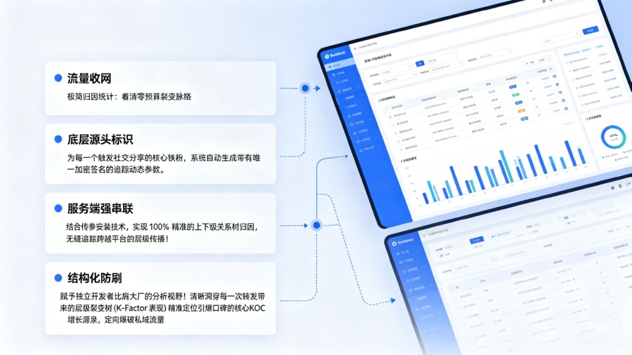 全域链路追踪与&ldquo;一人应用&rdquo;零预算社交裂变 ROI 显性化大屏