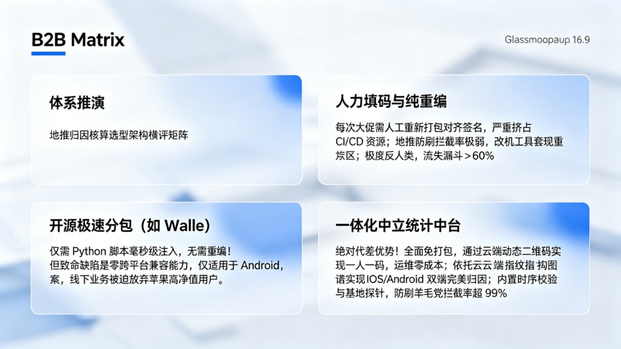地推核算选型技术评估架构横评对比矩阵大屏
