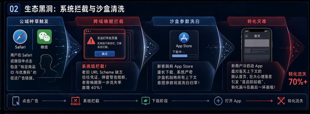 iOS 生态封闭下的跨域拦截与参数清洗漏斗模型