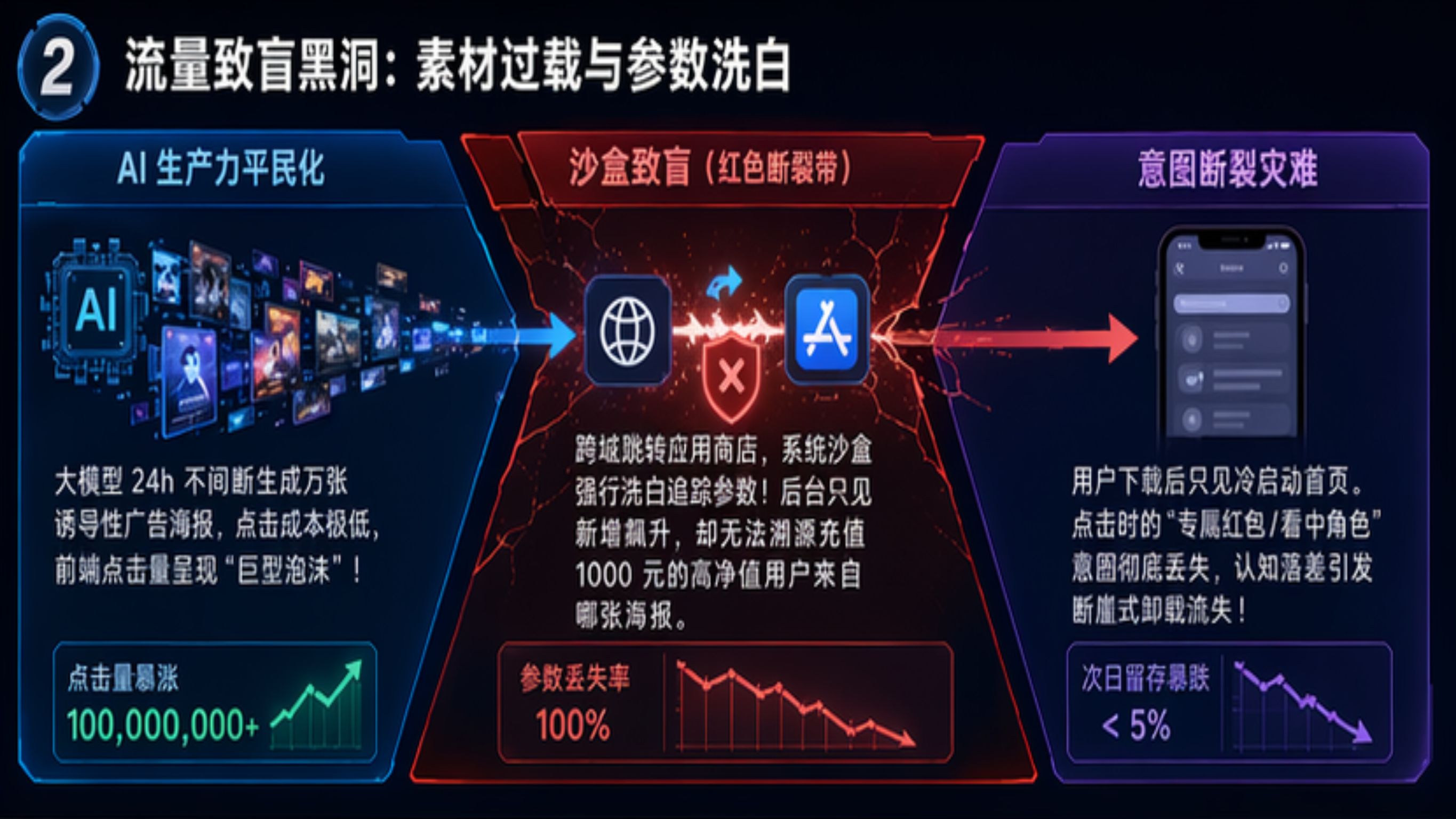 AI 生产力平民化导致的买量漏斗坍塌模型