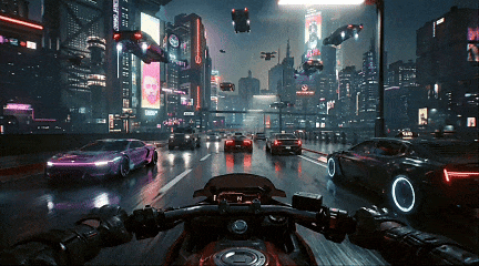 极度贴近《赛博朋克 2077》的视觉质感