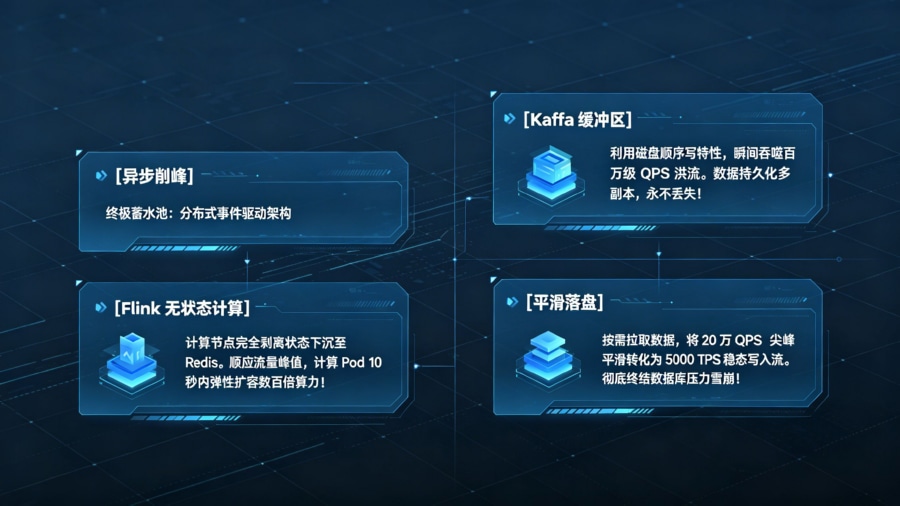 分布式事件驱动：Kafka 蓄水池与 Flink 无状态计算架构