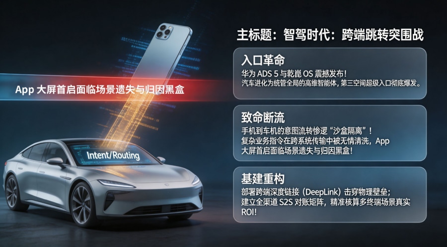 华为 ADS 5 引发车机跨端交互革命与 App 底层跳转重构全景图
