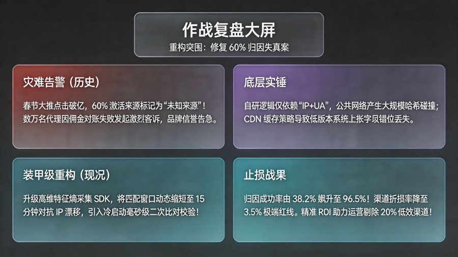 知名社交 App 修复千万级归因失真复盘看板