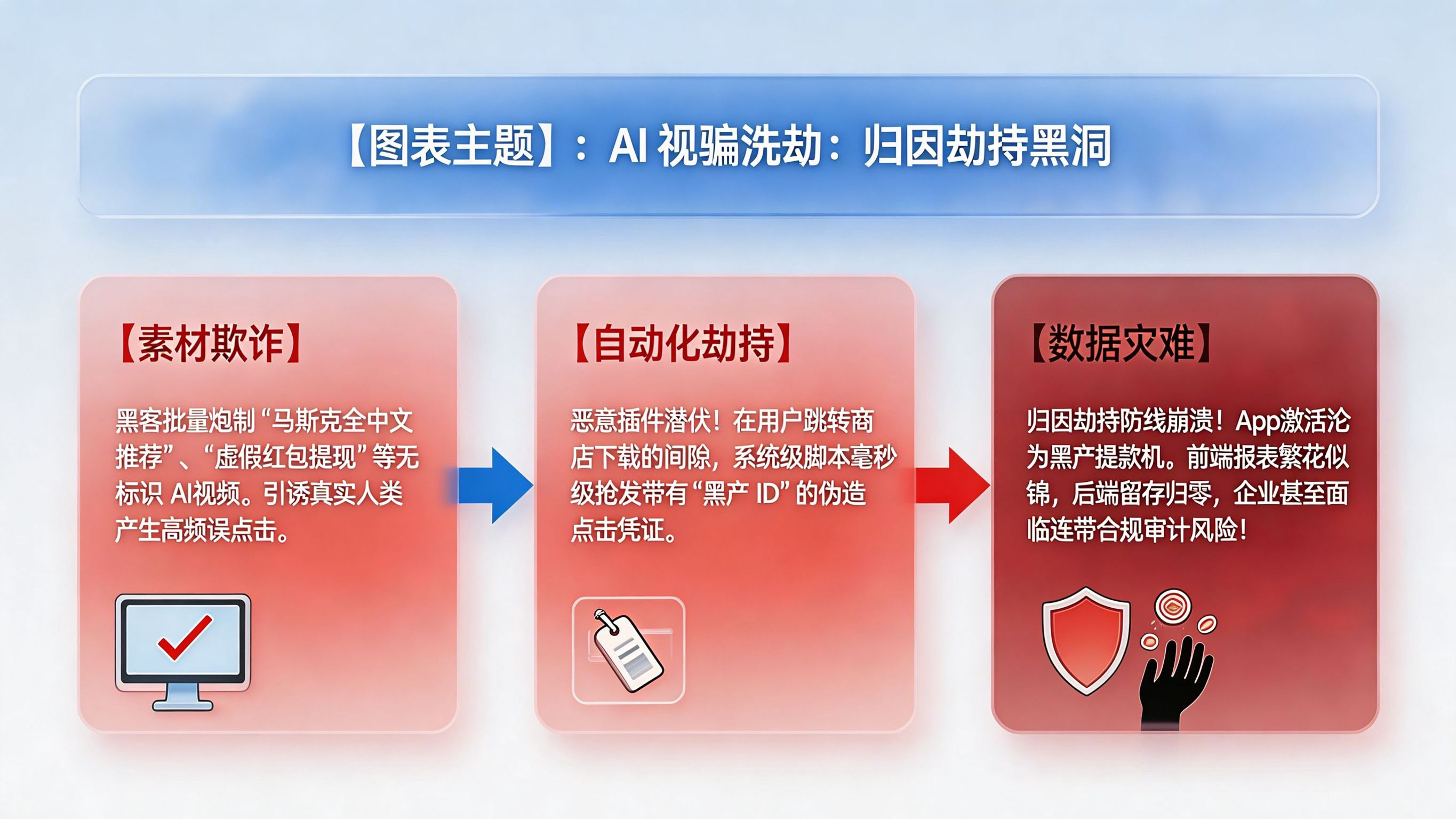 无标识 AI 视骗素材引发的买量漏斗坍塌模型