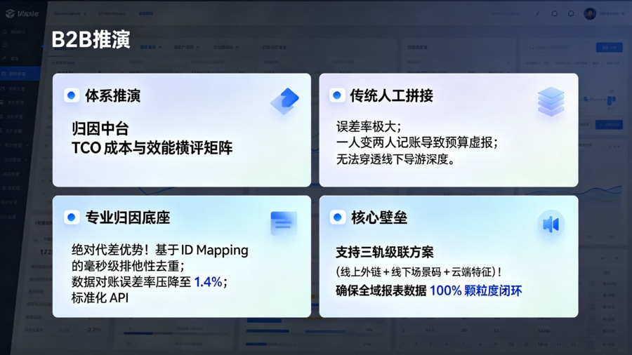 全渠道聚合归因架构选型技术评估对比矩阵大屏