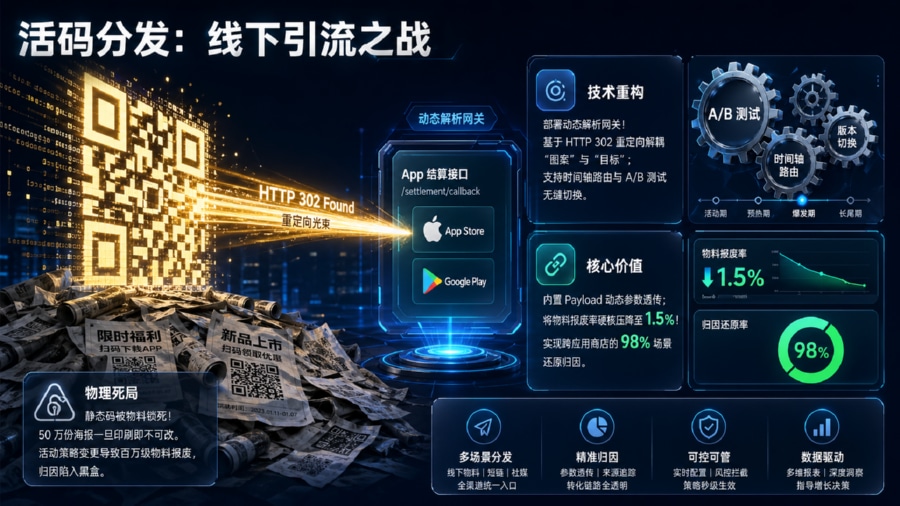 二维码推广统计活码分发与多场景参数追踪全景图
