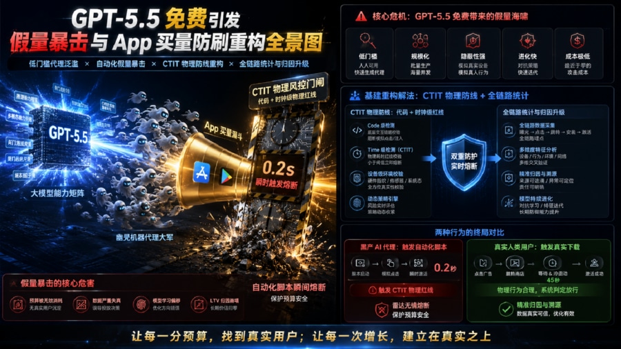 GPT-5.5 免费引发假量暴击与 App 买量防刷重构全景图