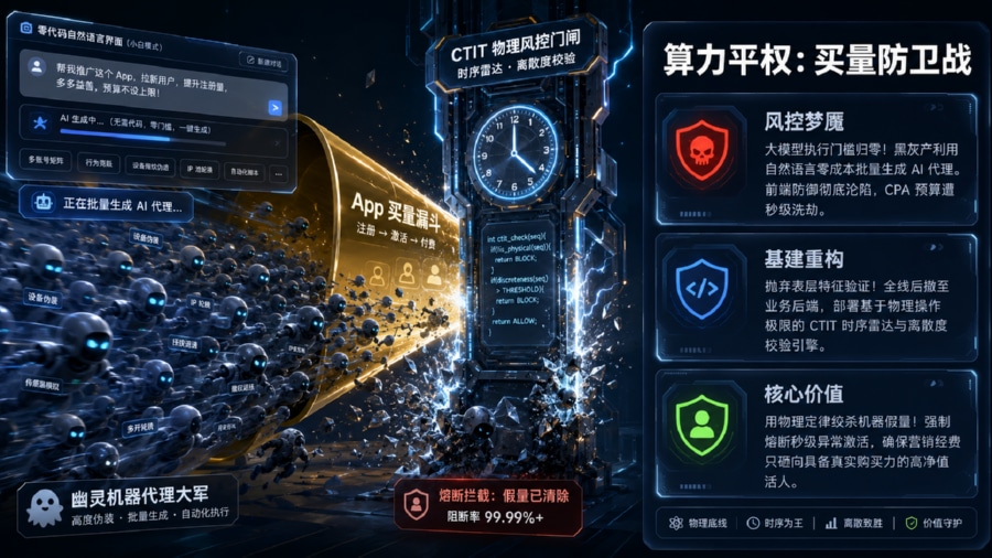 零门槛 AI 代理泛滥引发假量暴击与 App 买量风控重构全景图