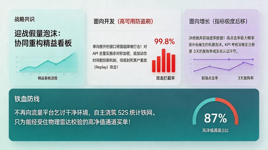 产研与增长团队应对买量狂潮泡沫的防刷重构看板