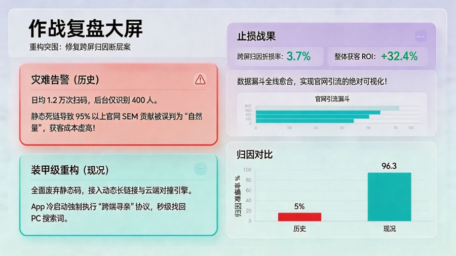 某 SaaS 企业官网到 App 转化漏斗复盘看板