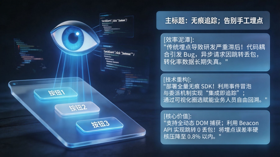 H5 用户行为追踪无痕化与落地页埋点精度提升全景图