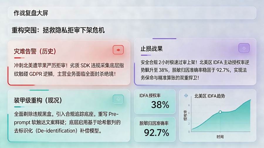 某出海泛娱乐 App 合规排障与授权率拉升复盘看板