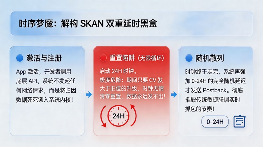 SKAN 底层“双重延时盲盒”时序阻断模型