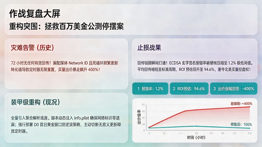 某重度出海游戏抢修 SKAN 买量对账危机复盘看板