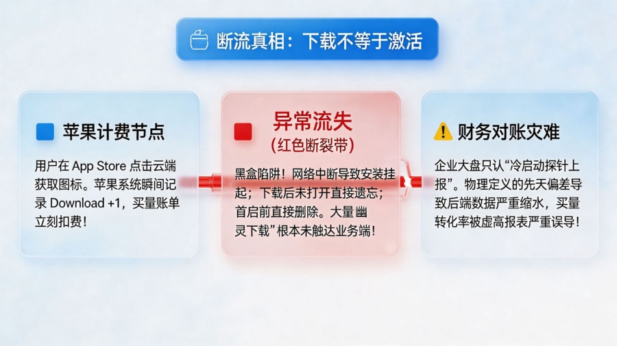 下载与激活的物理偏差及流量黑洞模型