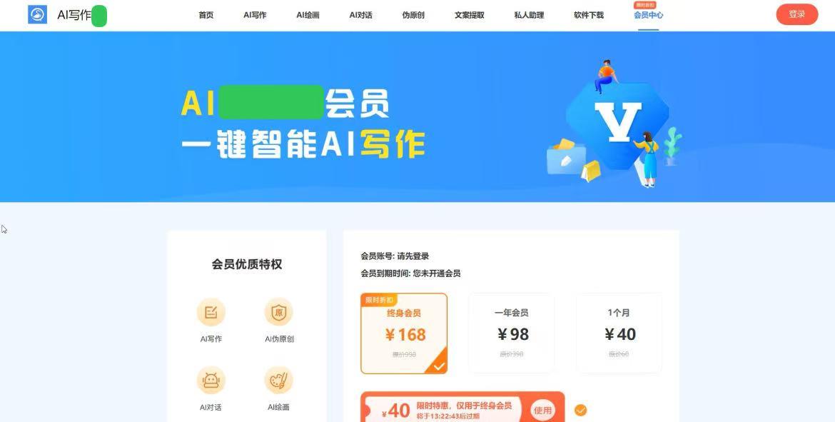 某款 AI 写作助手定价说明