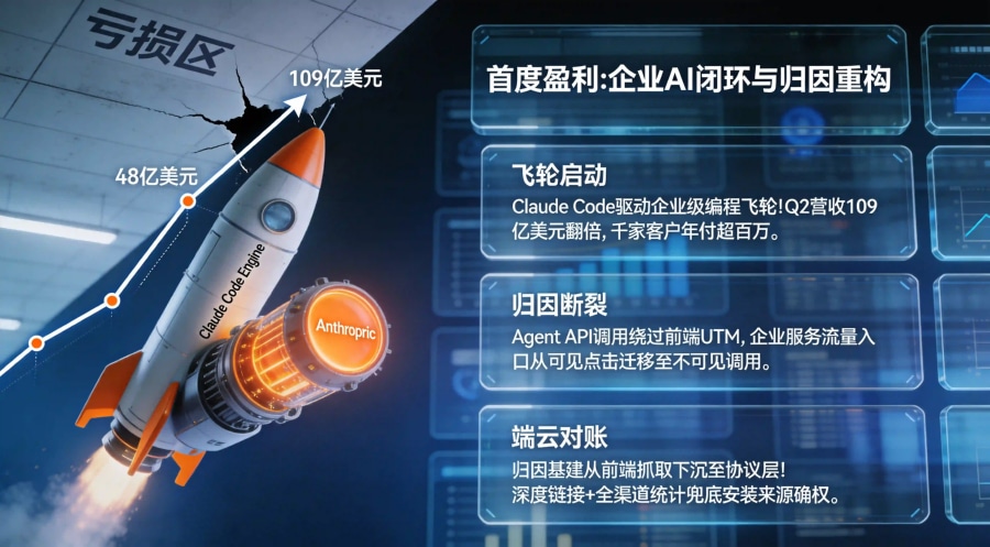 Anthropic首度盈利109亿美元季度营收,企业AI飞轮驱动与归因基建重构全景图