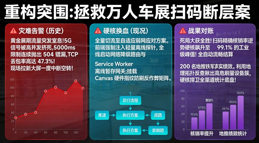 某大型车展万级并发扫码恢复复盘看板