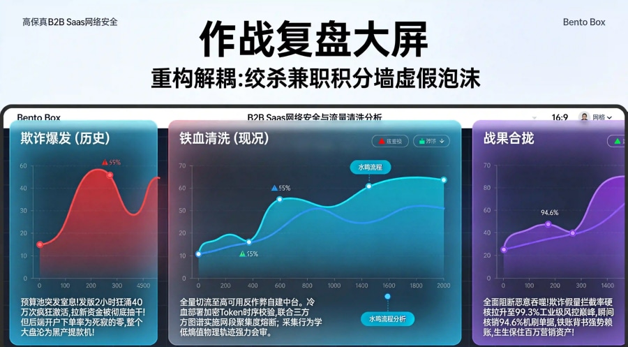 某返利类 App 大促期间部署 CTIT 时序熔断与多模态反作弊网关拦截 99.3% 欺诈假量数据复盘看板。