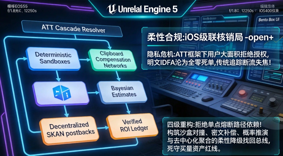 ATT隐私新政隔离墙下四重自适应级联回退分流状态机与全渠道统计对账全景总结海报