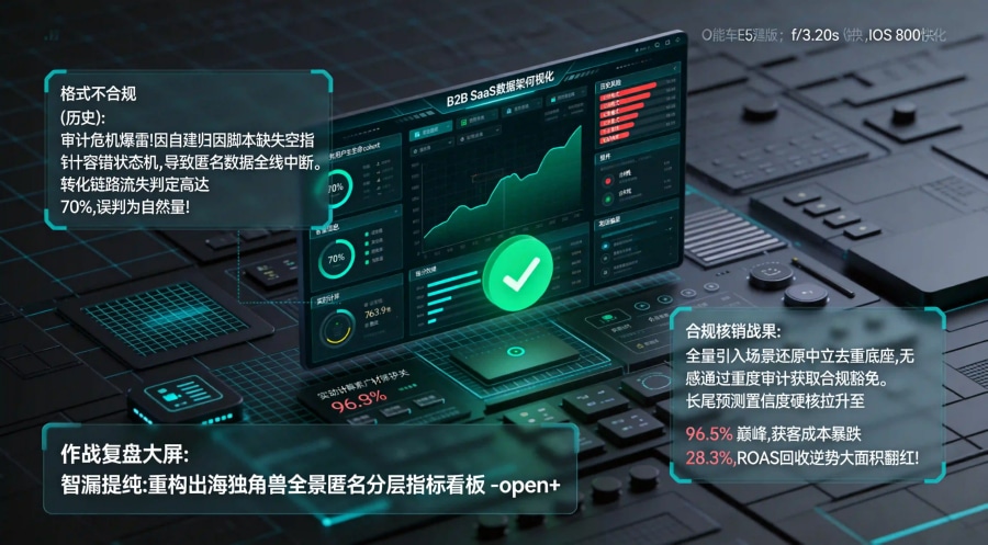 独角兽出海App攻克隐私新政下架风险、降低获客成本28.3%与真实ROAS逆势翻红数据对账复盘看板