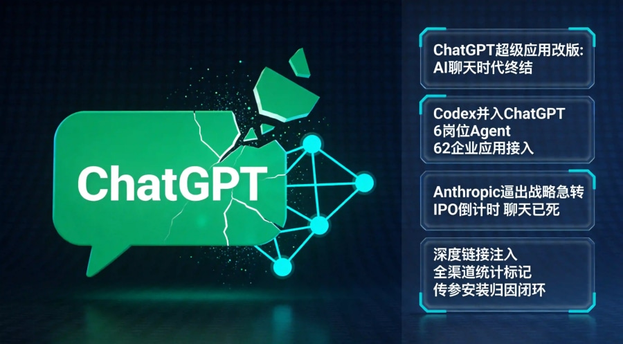 ChatGPT超级应用改版全景封面,从聊天到Agent的转型及归因链路重建方案概览