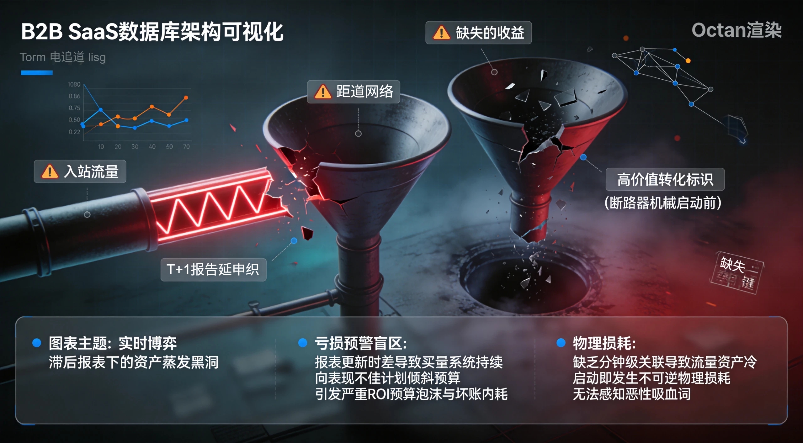 T+1离线报表滞后导致的亏损黑洞与高并发放量下的实时熔断漏斗模型图