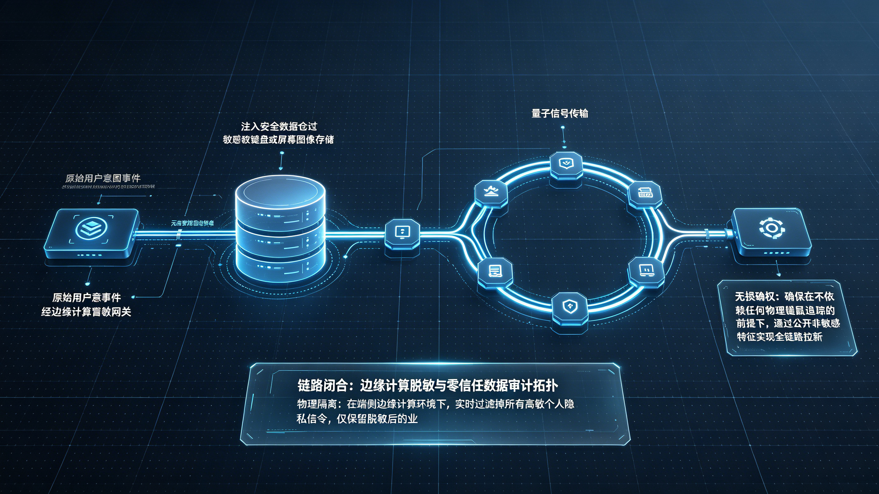 边缘计算隐私隔离与去标识化追踪技术拓扑图