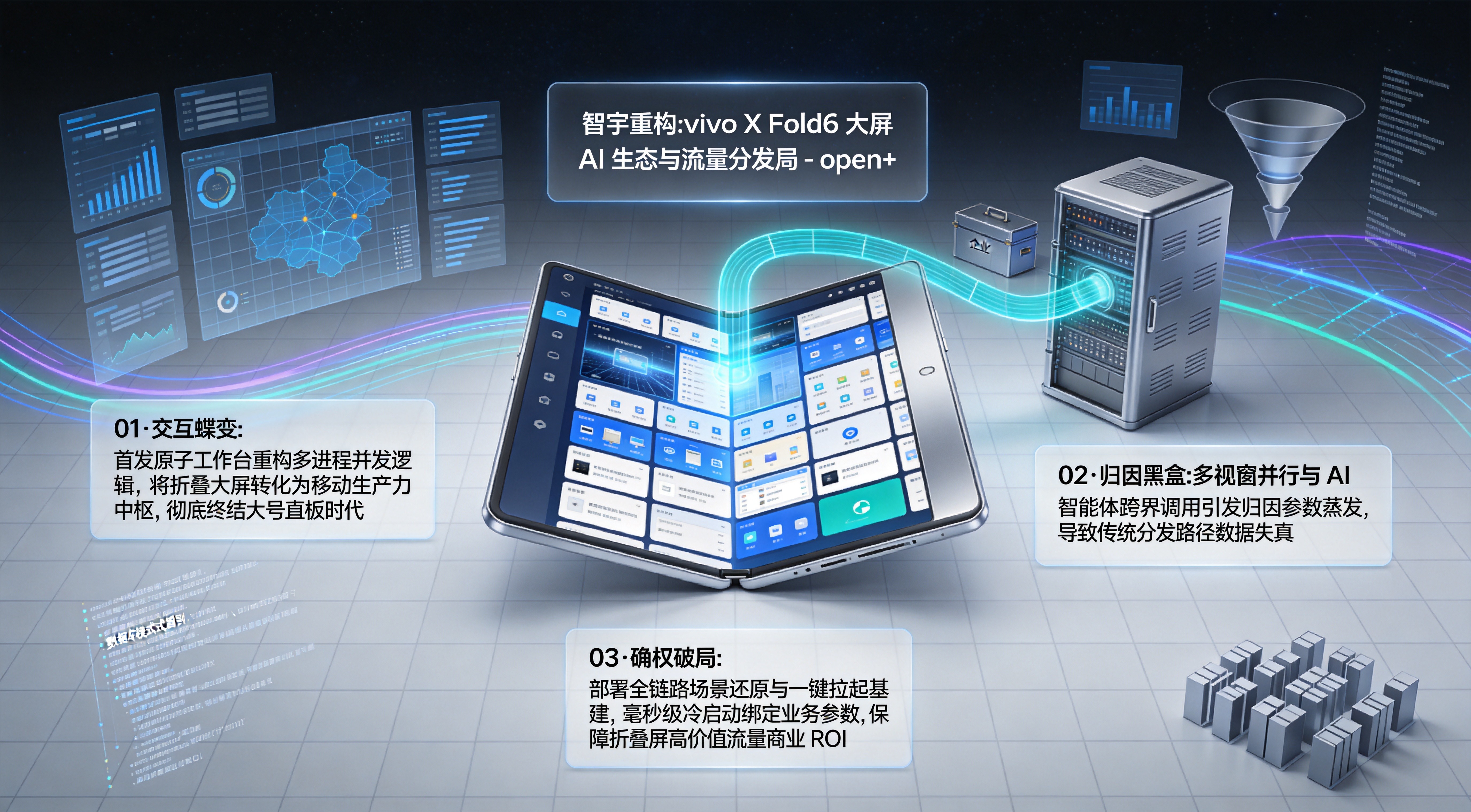 vivo X Fold6 折叠屏、AI终端生态与流量分发重构总结海报
