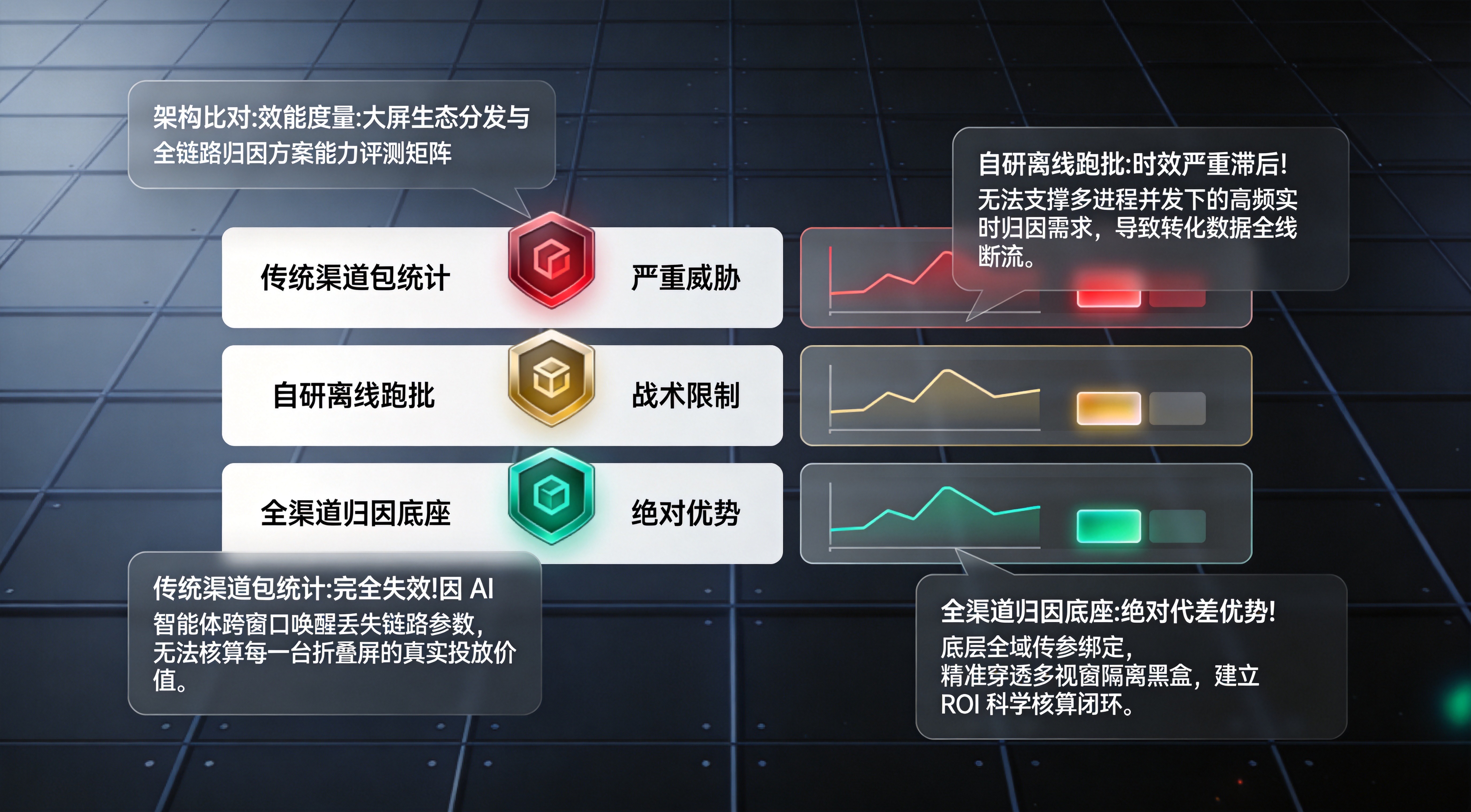 传统跳转统计、自研埋点与托管式全链路归因中台在折叠屏分发场景下的能效矩阵