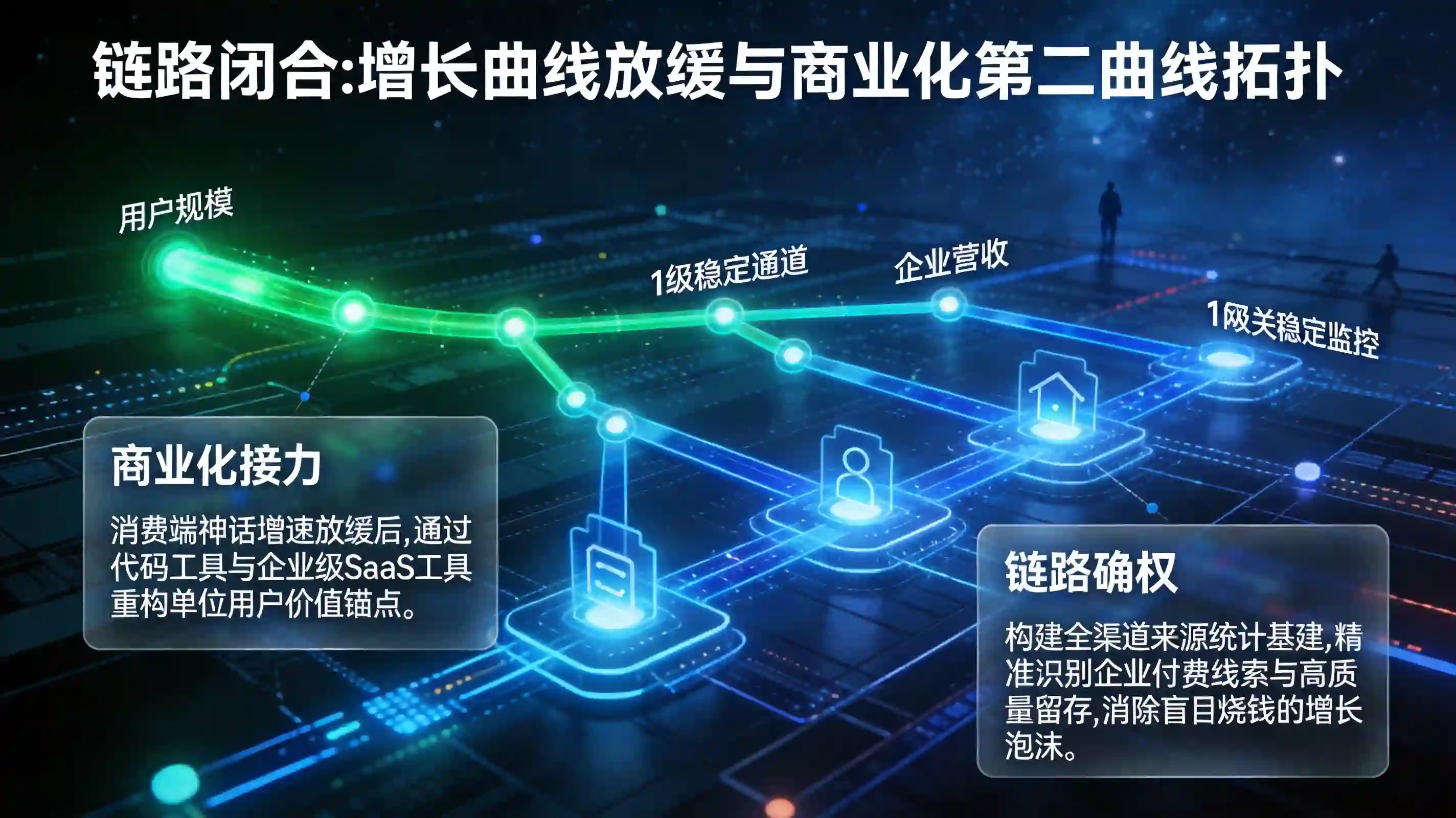 增长放缓与商业化第二曲线链路拓扑图