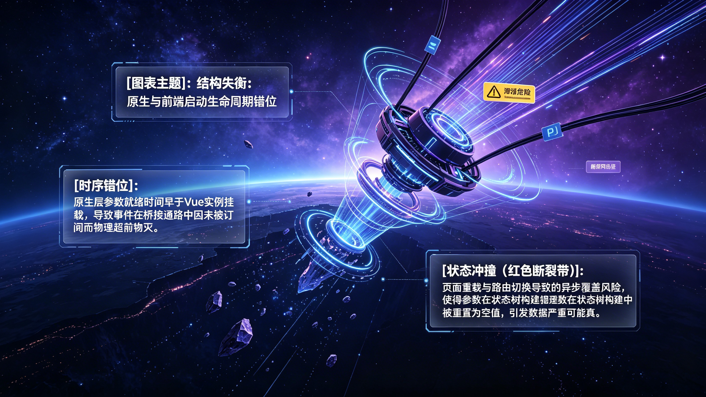原生宿主与 Vue 运行时生命周期错位物理黑盒模型