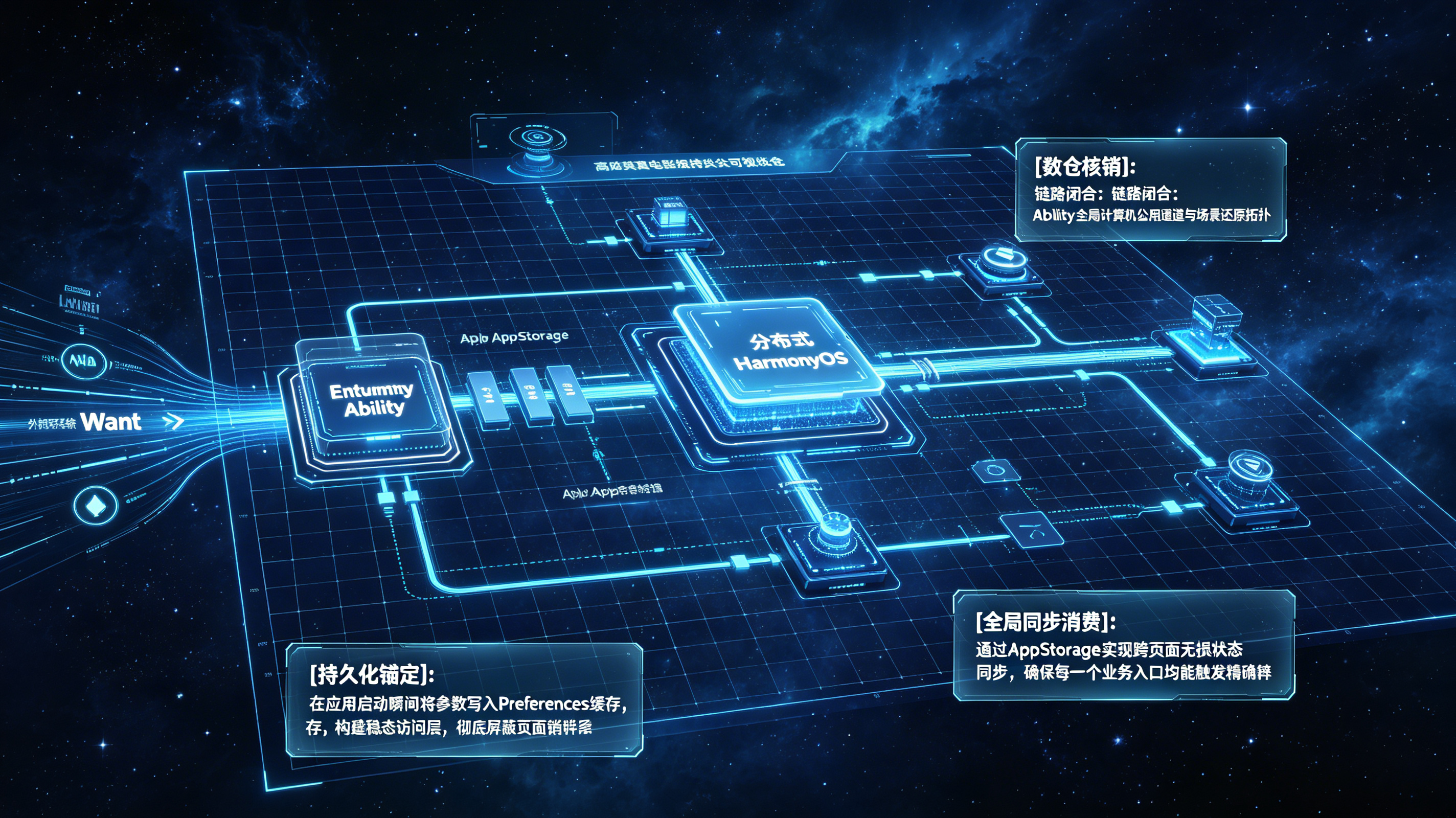 Ability 统一解析管线与全局状态池 topology 技术拓扑图